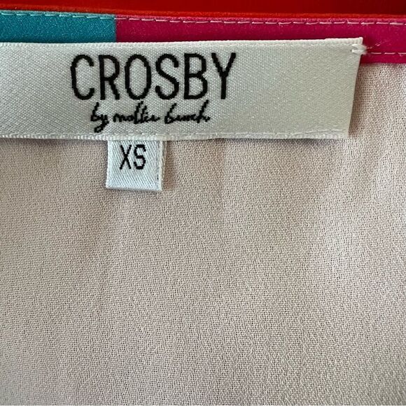 Crosby by Mollie Burch Color Block Flutter Sleeve Ruffle Mini Dress -- XS - Picture 9 of 11